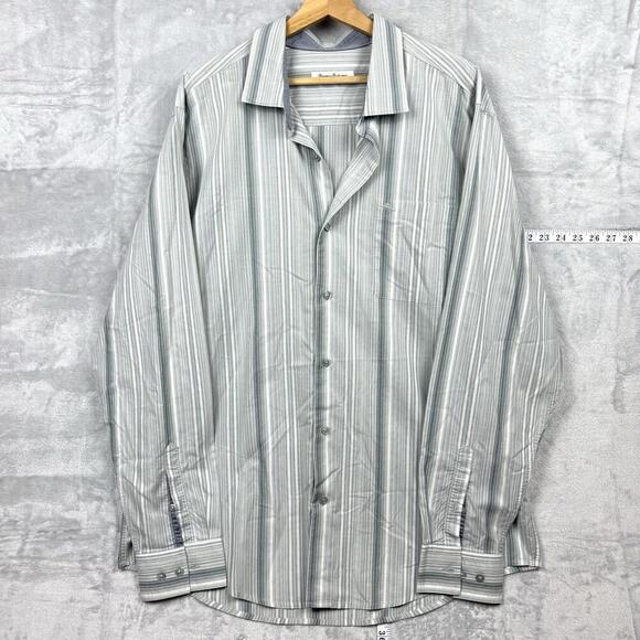 Tommy Bahama Relaxed Fit Striped Shirt XL Tall Made in Peru Cotton Modal Blend - Picture 8 of 12